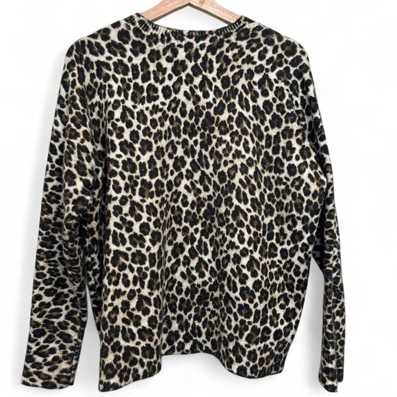 Leopard Print Long Sleeve Top Relaxed Fit Medium - Picture 2 of 4